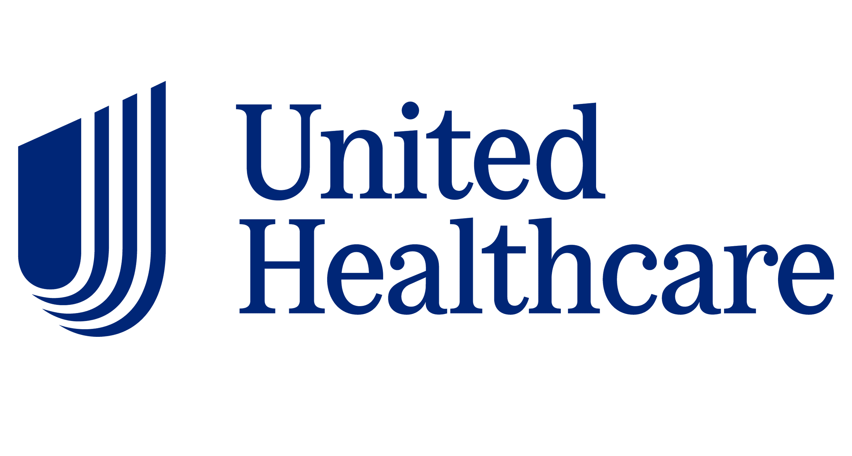 A black background with the words united healthcare written in blue.