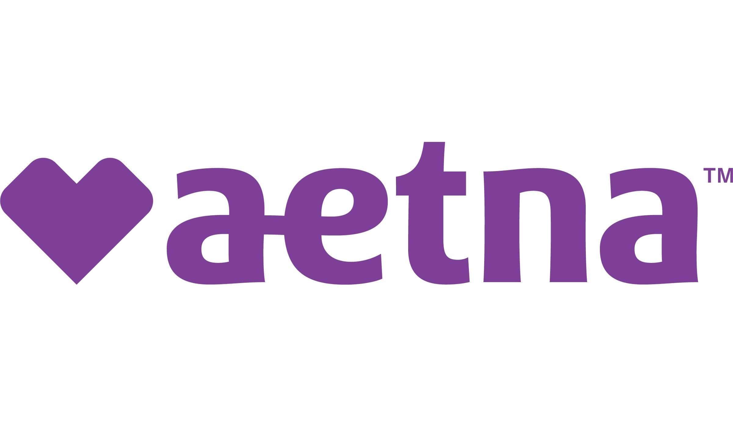 Aetna logo in purple and white