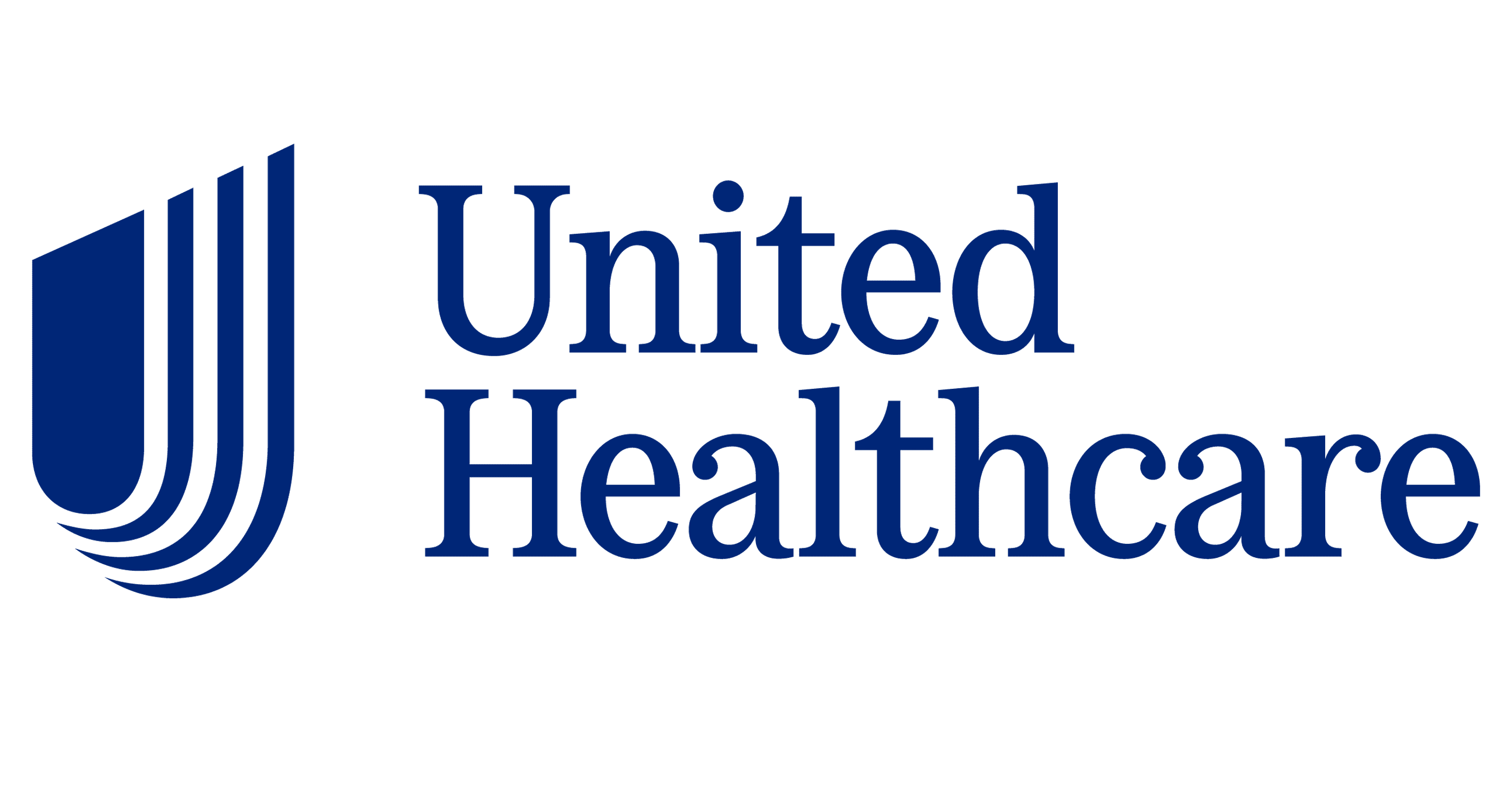 A black background with the words united healthcare written in blue.